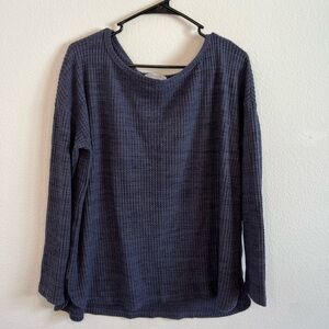 MICHAEL Stars Women’s Blue Waffle Knit Top‎ Size Medium